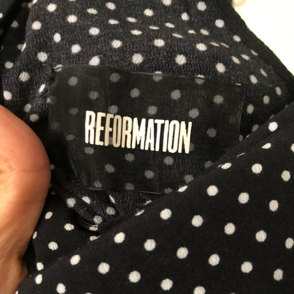 Reformation Sleeveless Polka Dot Mini Dress - Picture 4 of 5